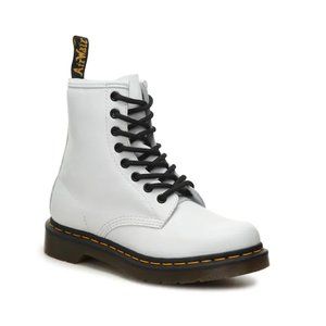 1460 WOMEN'S SMOOTH LEATHER LACE UP BOOTS - WHITE - SIZE 8